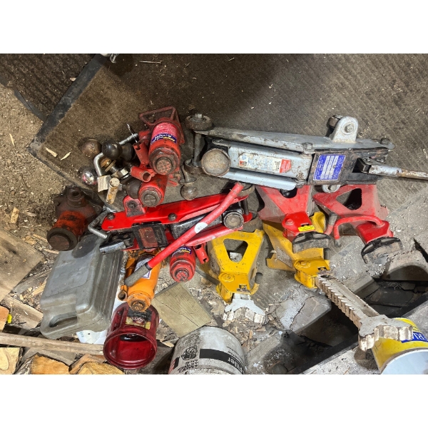 A number of Jack’s jack stands and wheel jacks all together.