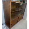 Image 2 : Mid Century Cabinet W/Glass Doors Shelves & Cupboards  59"w x 23"d x 41"tall