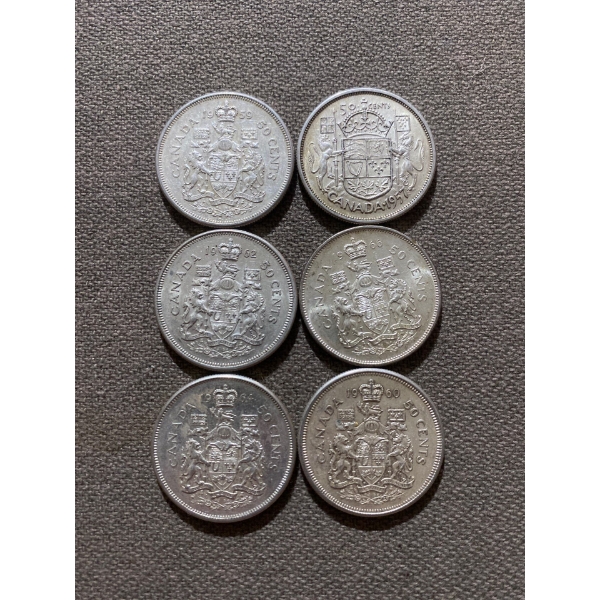 Canadian 50-cent Pieces 11.66 g Silver (.800)