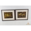 Image 1 : Framed Metallic Art Pieces Feature Wildlife Designs Including Bison And Moose 16''*13'' INCHES.