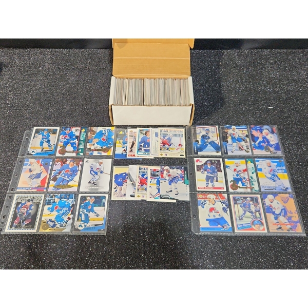 1 Box Of Quebec Nordiques 1979-1995 Era Hockey Cards With 2 Sleeves	