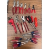 Image 1 : Red Hand Tool Collection - Many Pliers Pipe Wrench Channel Locks Assorted Screw Drivers 