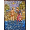 Image 2 :  The Baptism Of Christ,  Jesus Being Baptized By John The Baptist In The Jordan River 9''W , 12''H