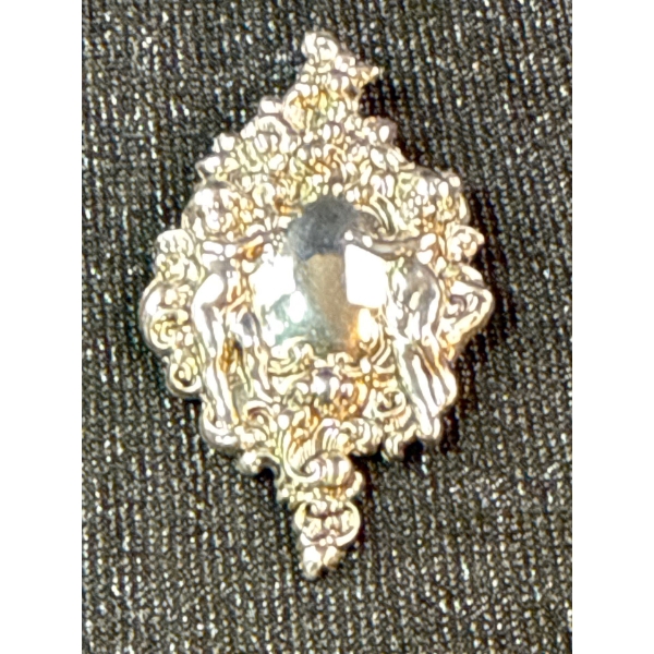 Antique Sterling Silver Angel Brooch 7.6g