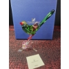 Image 4 : Swarovski Crystal Green Bird Figurine with Floral Base