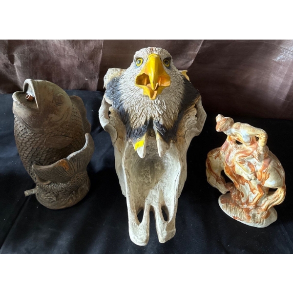 Assorted Garden Charms 17T - Coy Fish Hawk & Lone Cowboy