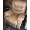 Image 2 : Large Comfortable Beige Leather Recliner  31x41x52"tall