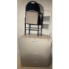 Image 1 : 3 Drawer Metral Filing Cabinet 2 Folding Chairs & A 2 Step Ladder