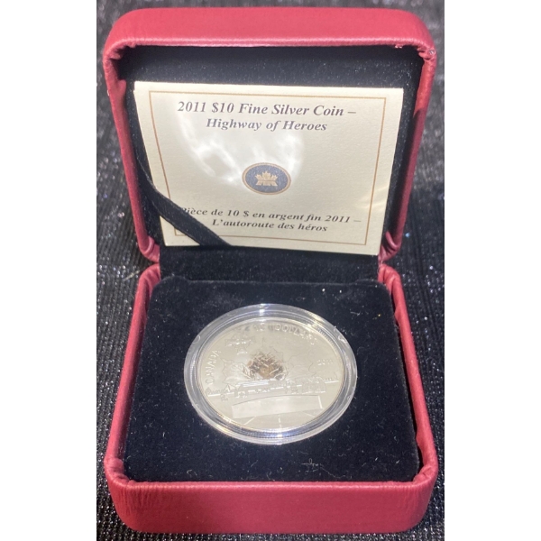 2011 $10 Highway of Heros Fine Silver Coin 15.87 Grams