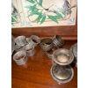 Image 3 : Pewter - Tray, Spoons, Candle Holders (Damage), Silver Colored Illegible Stamp Pot, TSG Ceramic Tray