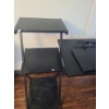 Image 2 : Black Modern Desk w/ Attached Shelving Unit 48 W, 22 D, 40 T 