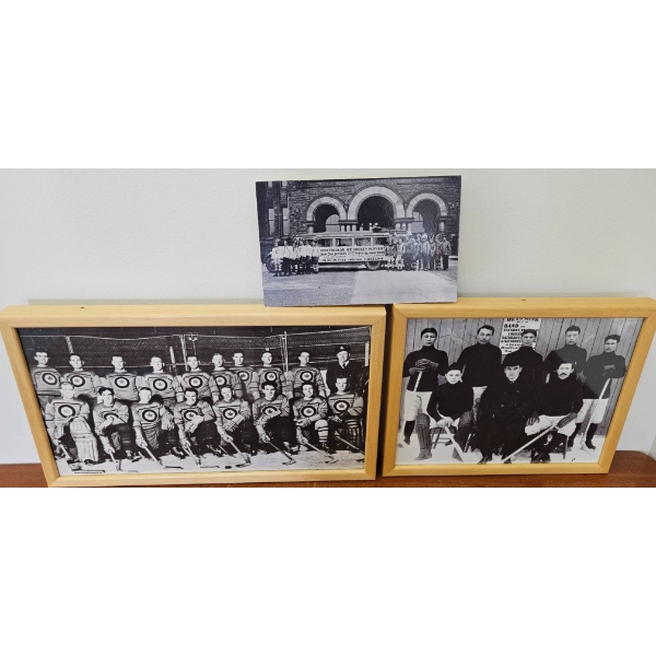 Framed Black-and-White Historical Hockey Team Photographs