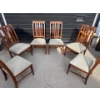 Image 1 : Ethan Allen Dining Chairs - Oak w/ Tweed Upholstery 32T (6)