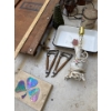 Image 3 : Antique & More Collection - Echo Mechanics Bench, Floral Lamp Stand, Metal Pot, Lights and More