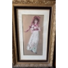 Image 2 : Beautiful Needlepoint Art In Gold Gilt Frames - Boy Blue & Pink Lady