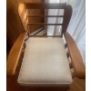 Image 2 : Solid Oak Occasional Sitting Chair with Cushion by Vilas 30"x 29"x 35"tall
