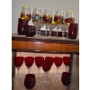 Image 1 : Hand Painted Wine Glasses (Some Fade/Peeling),  Gold Trimmed Decorative Glasses, Ruby Red Goblets  