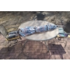 Image 1 : Outdoor Set: Patio Table 60" Diameter, Chairs 24 W, 20 D, 37 T and Patio Umbrella 