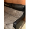 Image 3 : Genuine Leather w/ Upholstery Couch 86x34x35