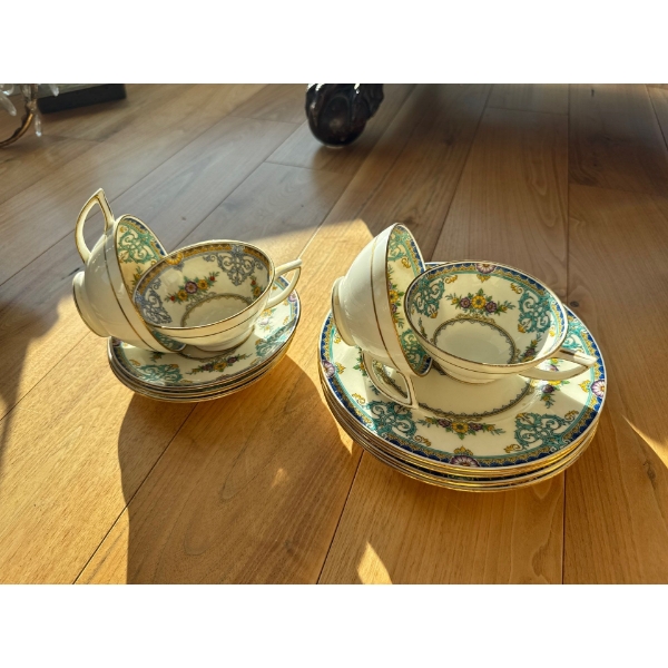 High Tea Essentials - Exquisite Antique Mintons Coalport Blue Porcelain Pottery