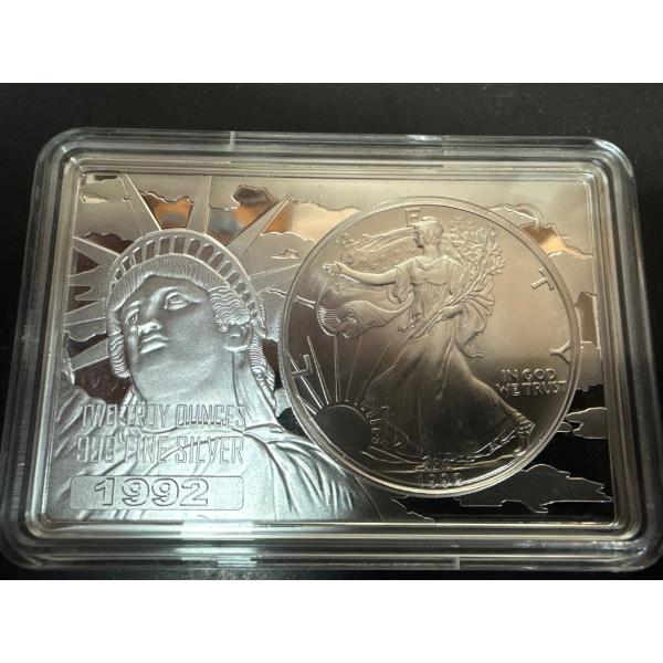 1992 Troy Ounce USA Special Limited Anniversary Coin & Bar United States Mint 5000 Mintage