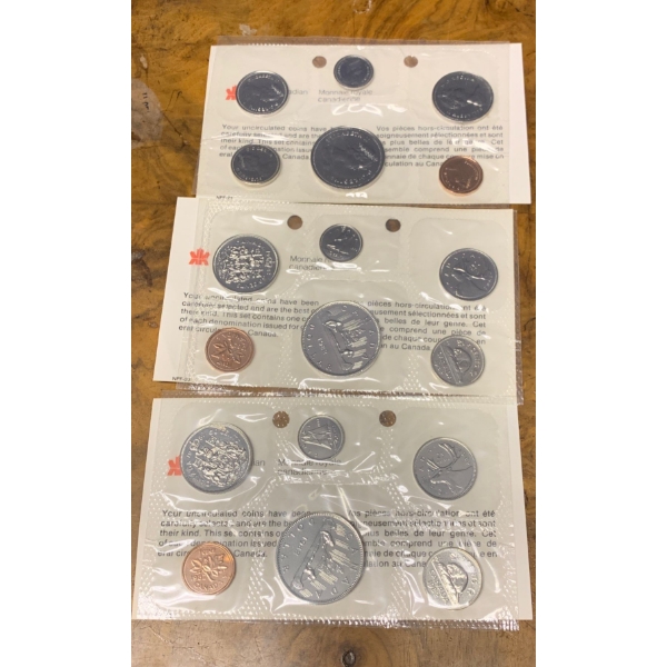 Three 1982 RCM Collectable Uncirculated Coin Sets 