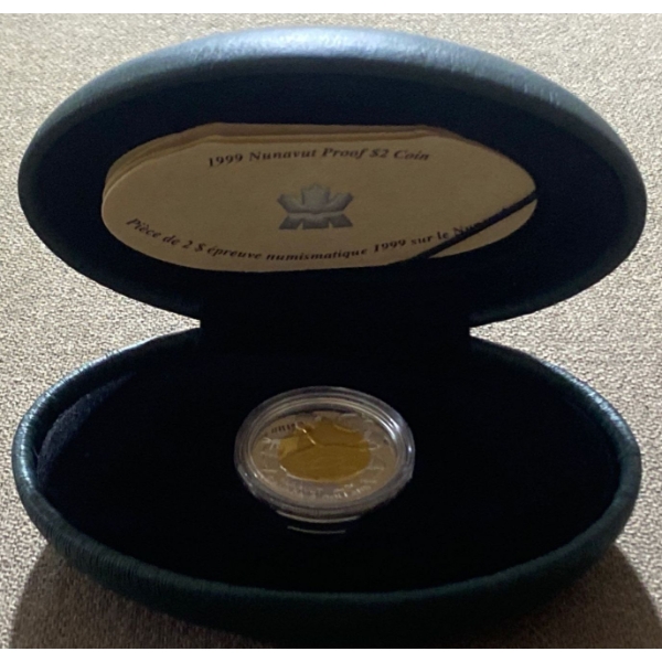 1999 Nunavut Proof $2 Coin 92.5% Silver 8.83 Grams