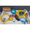 Image 1 : Tools and Accessories Including Klein Tools Multimeter, Vevor Hinge Jig, and Cables