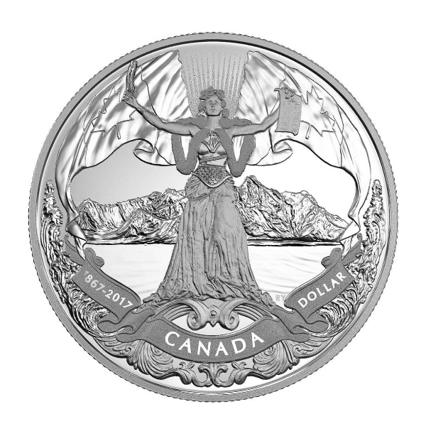 2017 $1 Canadian Confederation, 150th Anniversary - Proof Silver Dollar