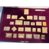 Image 4 : Canadian Gold Plated 92.5% Solid Sterling Silver Replica Stamps Set in Case 455.8g 