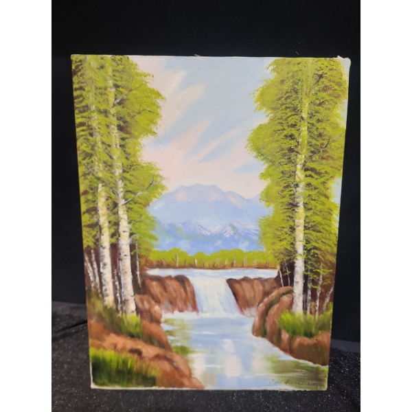 Painting "Tetons", Artist: Margaret Mackenzie, Mounted Canvas on Frame 18 X 24
