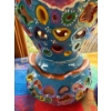 Image 4 : Gorgeous Hand Painted Ginger Jar (17T), Hand Painted Tray, Colorful Tablecloth 