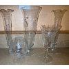 Image 2 : Art Glassware w/ Fern Etchings Ruffled Rims & Footed Bases - Gorgeous!