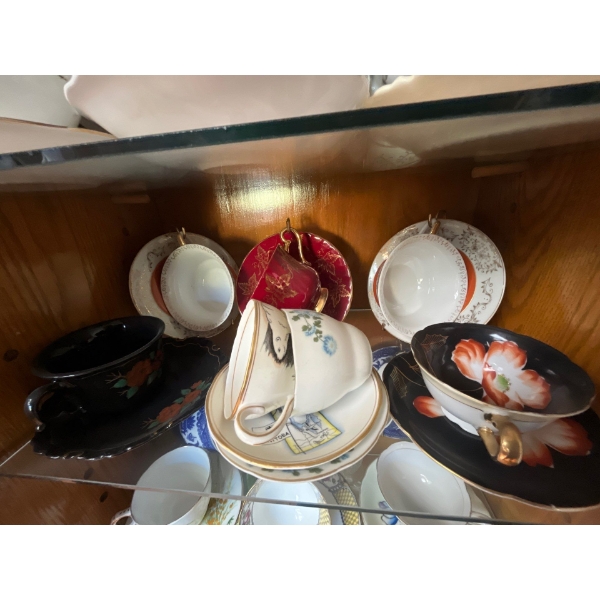  six sets of China cups, and saucers with various shelf, 3 Various manufacturers stamps