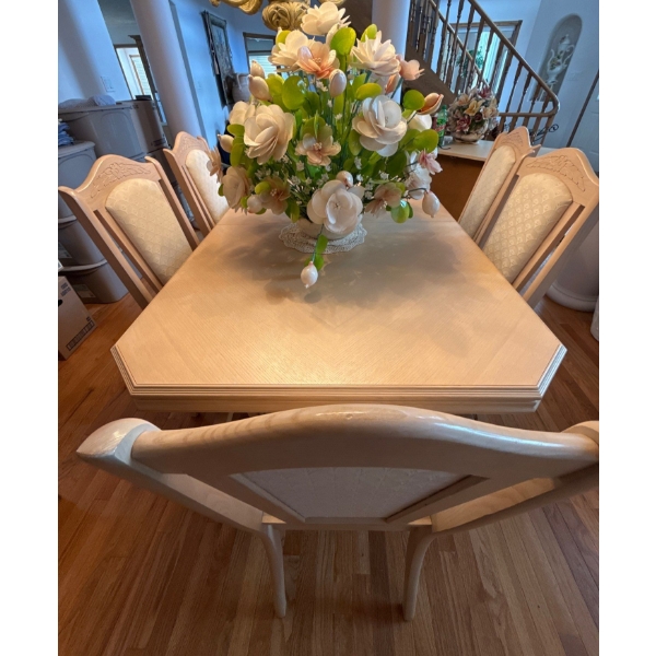 8 Piece White Oak Dining Set Only 65x41x31