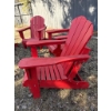 Image 3 : Four Red Wooden Adirondack Chairs by Atlantic Elite