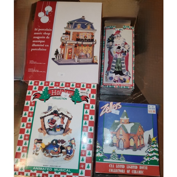 Holiday Decor: Porcelain Music Shop, Zellers Ceramic School, "Jingle Bells" Musical Decor, Santa