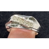 Image 2 : 10K Gold Ring with 6 Diamond chips (total weight 2.8g)