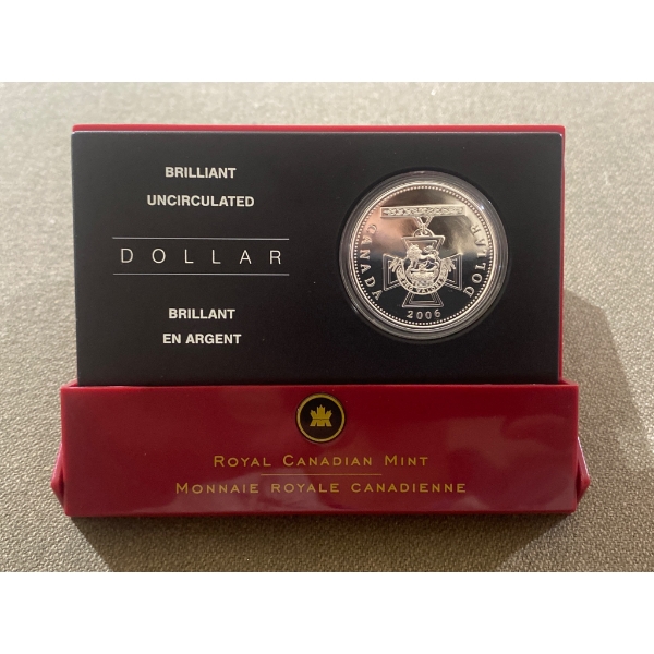 2006 Royal Canadian Mint Silver Brilliant Uncirculated Dollar With Packaging