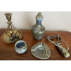 Image 1 : Japanese Saki Decanter & Cup 6T w/ Brass Candle Holder Sling Shot & More