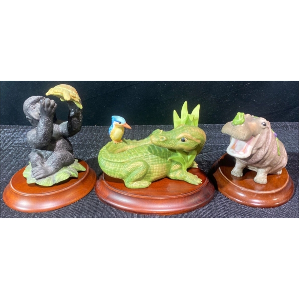African Wildlife Porcelain Statues