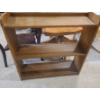 Image 6 : Wood Swivel Desk Chair on Castors 22 1/2 w 27 l 33 h. Dark Wood Side Table 22 w 20 1/2 l 30 h
