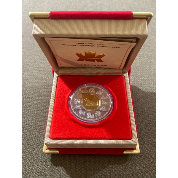 Canadian 1999 Lunar Rabbit Sterling Silver Coin in Original Case