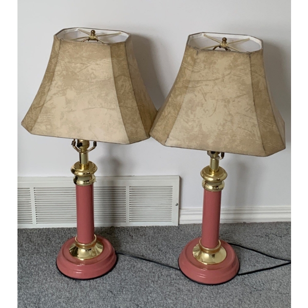 Pair of Pretty Pink Accent lamps 29T