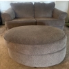 Image 2 : Modern Oversized Plush Sofa w/ Oval Ottoman 70x44x38