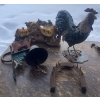 Image 2 : Garden Decor Collection -Metal Rooster Gnome Home Farm Dinner Bell & more