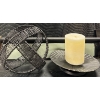 Image 1 : Decorative Ceramic Figurines, Metal Candle Holder with Sphere, and Faux Fur Pillows