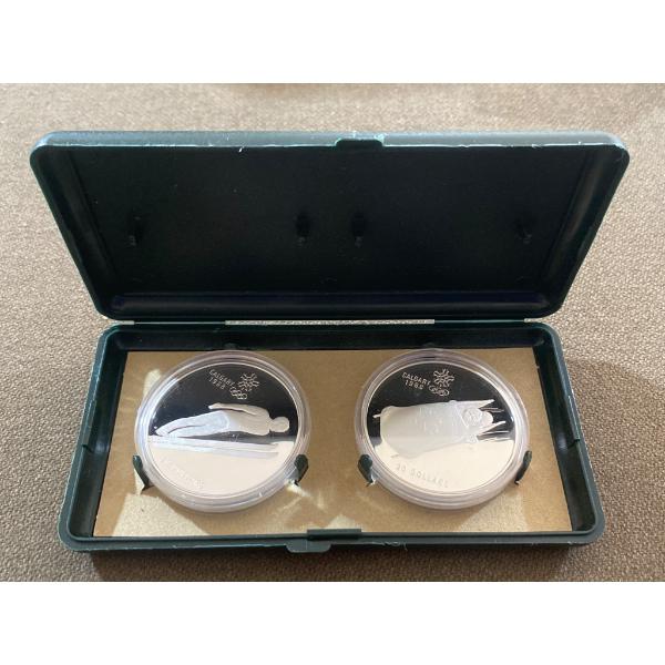 1987 Calgary Olympic $20 Silver Coins (Set of Two) in Protective Case