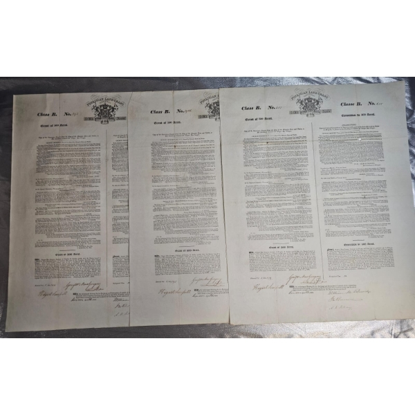 Documents Shown Are Poyaisian Land Grants From The Early 1820s.