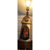 Image 3 : Vintage Oak Smoked Glass Nautical Brass Outlet Table Lamp